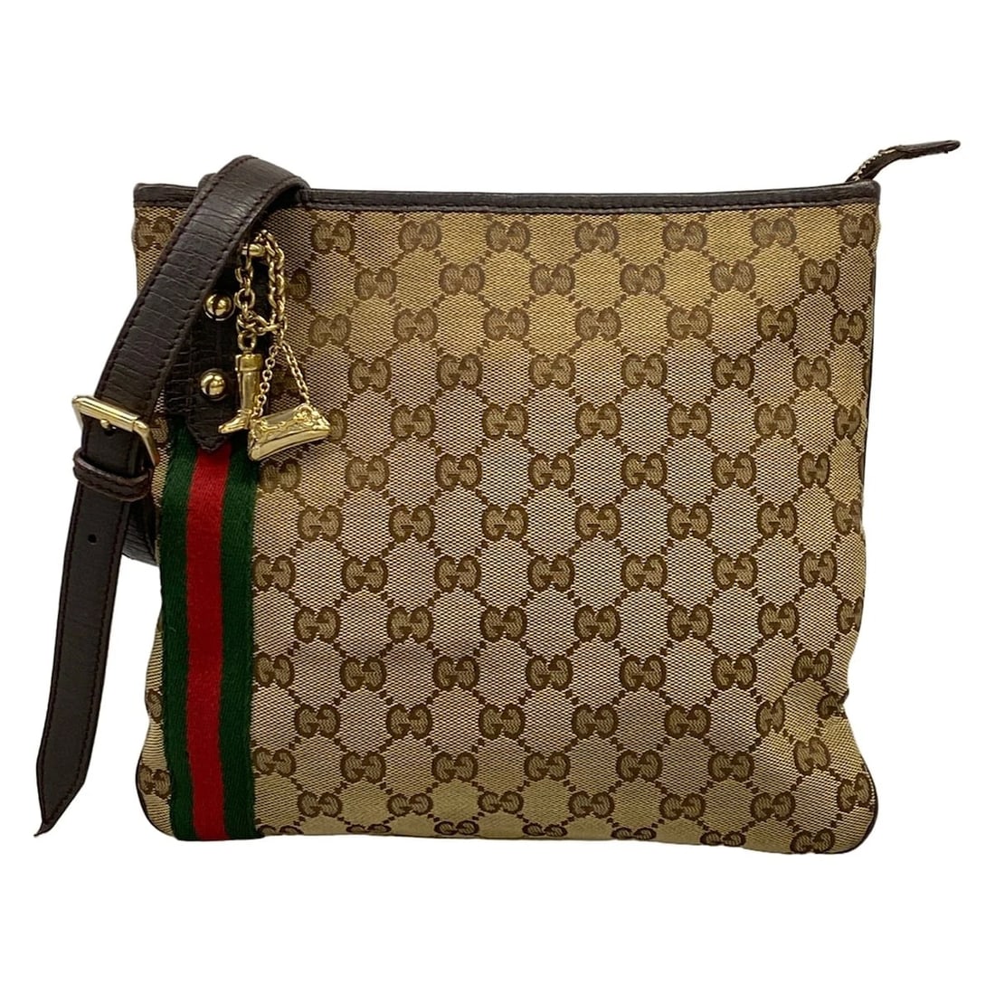 GUCCI GG/SHERRY BEIGE DARK BROWN MULTI JACQUARD LEATHER: GUCCI GG/Sherry Beige Dark Brown Multi Jacquard Leather Brand: GUCCI Type/Style: Shoulder Bag Material: Exterior Material Jacquard, Leather Color: Exterior Color Beige, Dark Brown, Multi Size: Height 