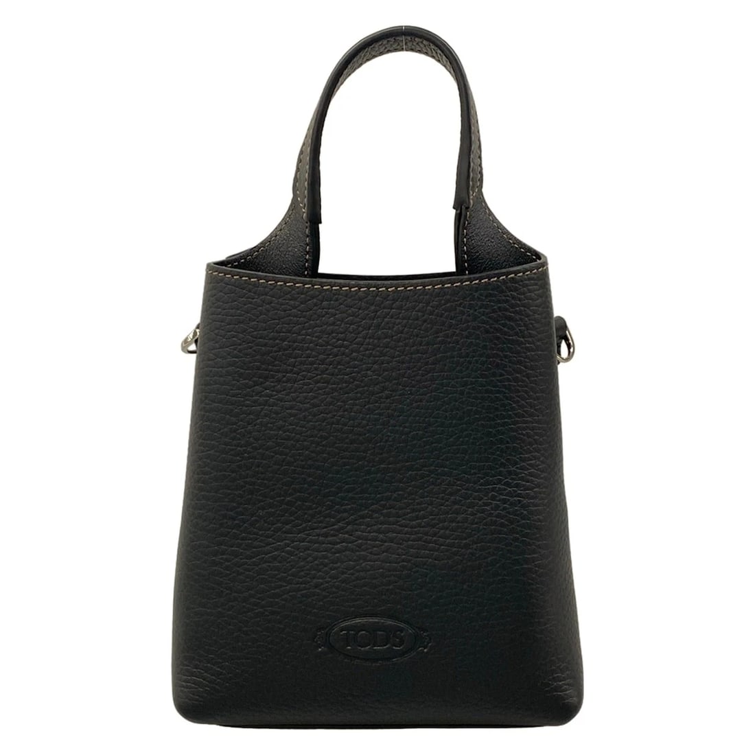 TOD'S TIMELESS BLACK LEATHER HANDBAG: TOD'S Timeless Black Leather Handbag Brand: TOD'S Type/Style: Handbag Material: Exterior Material Leather Color: Exterior Color Black Size: Height : 6.3 inch (16 cm) Width : 4.72 inch (12 cm)5.51 inch