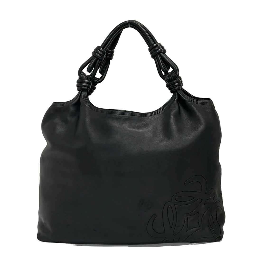 LOEWEBLACK NAPPA LEATHER TOTE BAG: LOEWEBlack Nappa Leather Tote Bag Brand: LOEWE Type/Style: Tote Bag Material: Exterior Material Nappa Leather Color: Exterior Color Black Size: Height : 11.42 inch (29 cm) Width : 15.35 inch (39 cm) D