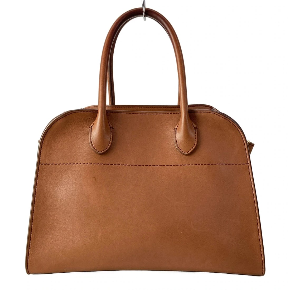 THE ROW SOFT MARGAUX BROWN SADDLE LEATHERHANDBAG (1 of 9)