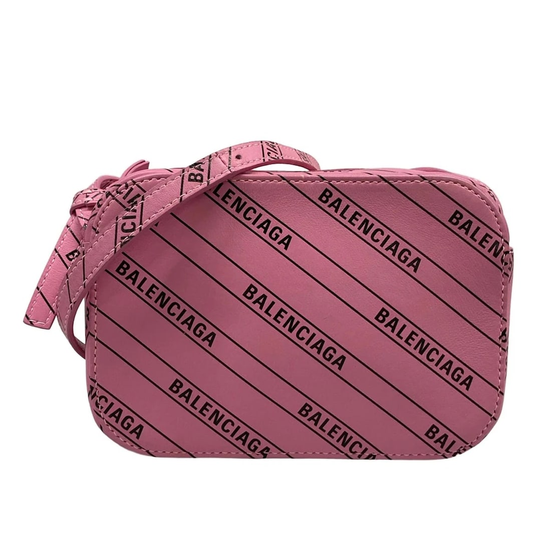 BALENCIAGA EVERYDAY CAMERA BAG PINK BLACK LEATHER SHOULDER BAG: BALENCIAGA Everyday Camera Bag Pink Black Leather Shoulder Bag Brand: BALENCIAGA Type/Style: Shoulder Bag Material: Exterior Material Leather Color: Exterior Color Pink, Black Size: Height : 4.72 inch
