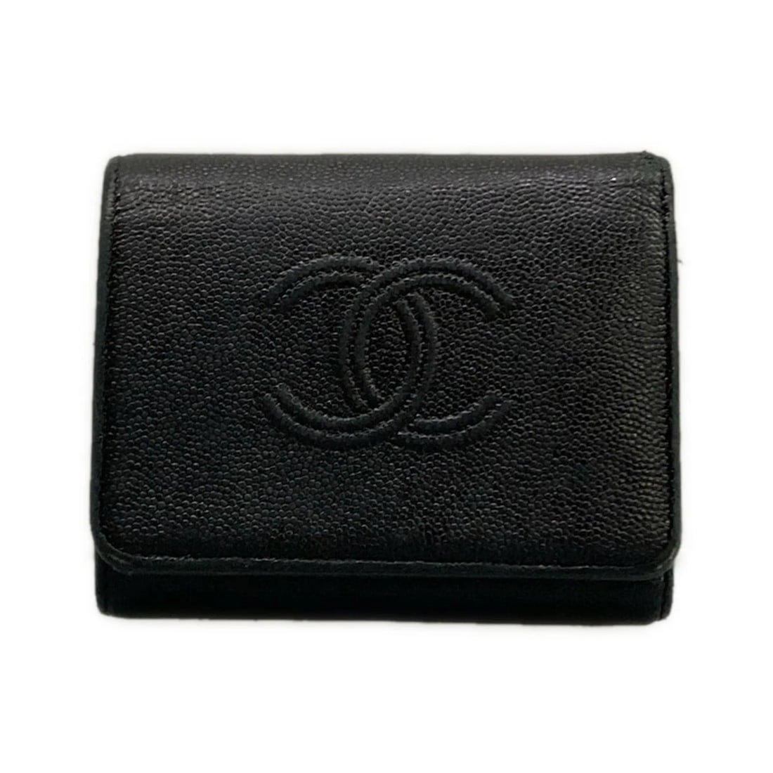 CHANELBLACK CALFSKIN TRIFOLD WALLET (1 of 8)