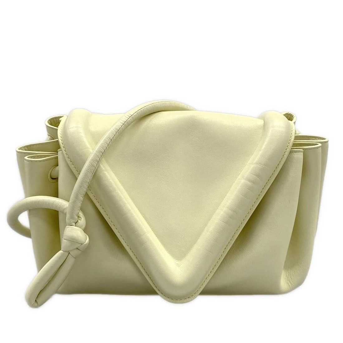 BOTTEGA VENETA BEAK CREAM LEATHER WOMEN'S SHOULDER BAG (1 of 9)