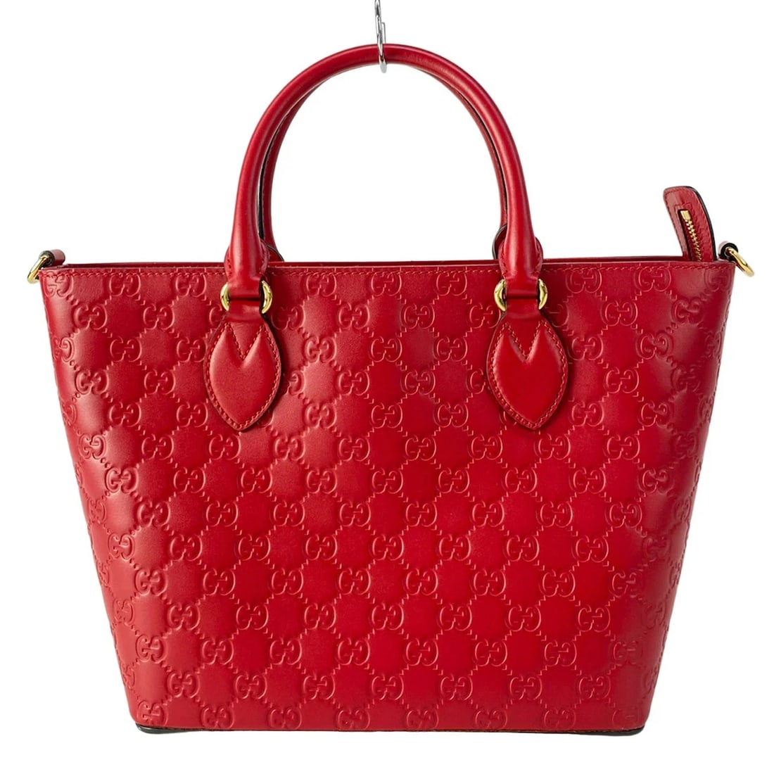 GUCCI GUCCISSIMA RED LEATHERHANDBAG: GUCCI Guccissima Red LeatherHandbag Brand: GUCCI Type/Style: Handbag Material: Exterior Material Leather Color: Exterior Color Red Size: Height : 8.86 inch (22.5 cm) Width : 9.84 inch (25 cm)13.39 inc