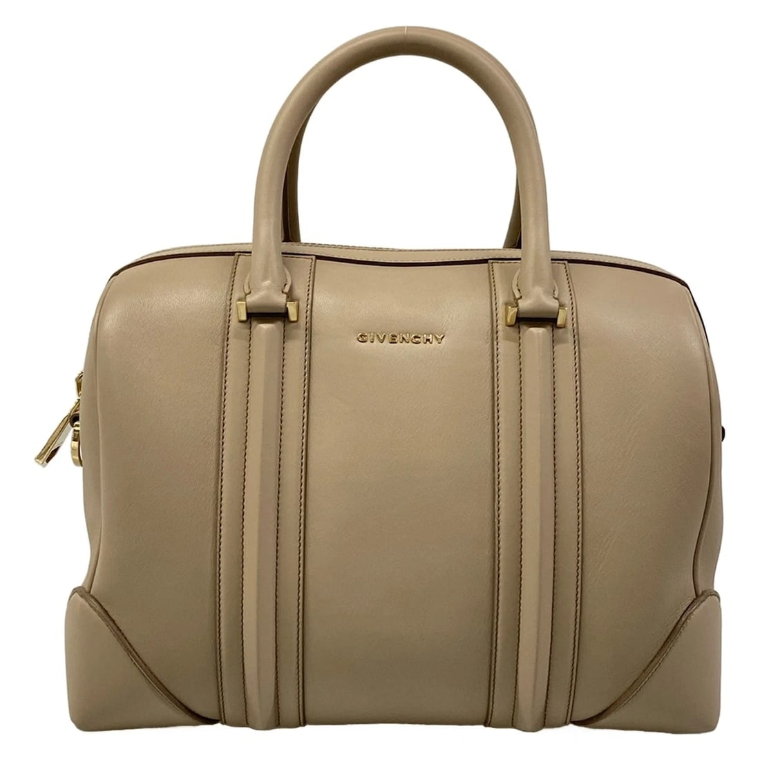 GIVENCHY LUCREZIA LARGEGRAY BEIGE LEATHER HANDBAG (1 of 10)
