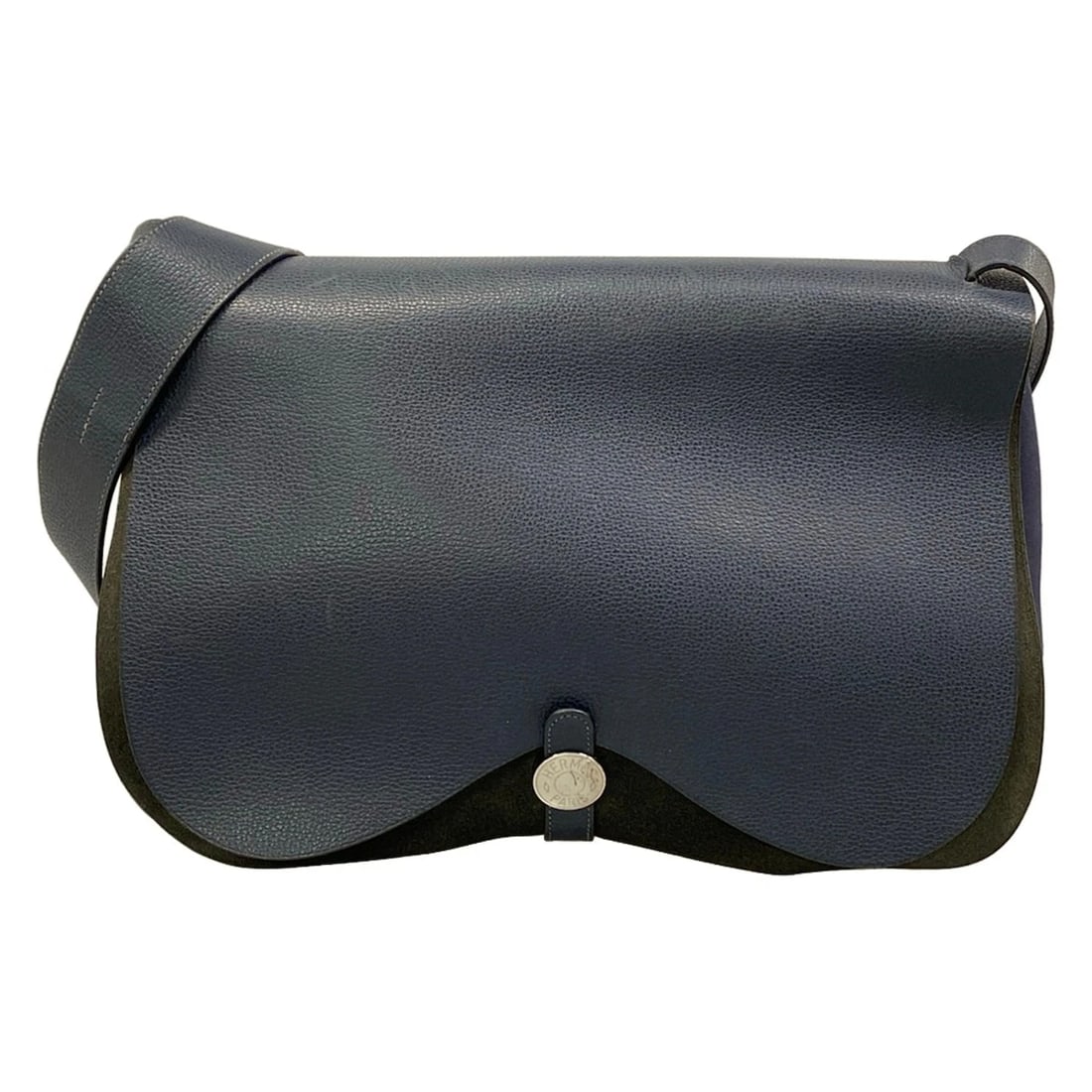 HERMES COLORADO TOILE OFFICIER SQUARE SHOULDER BAG: HERMES Colorado Toile Officier Square Shoulder Bag Brand: HERMES Type/Style: Shoulder Bag Material: Exterior Material Vache Liegee, Toile Officier Color: Exterior Color Navy Size: Height : 10.04 inch 