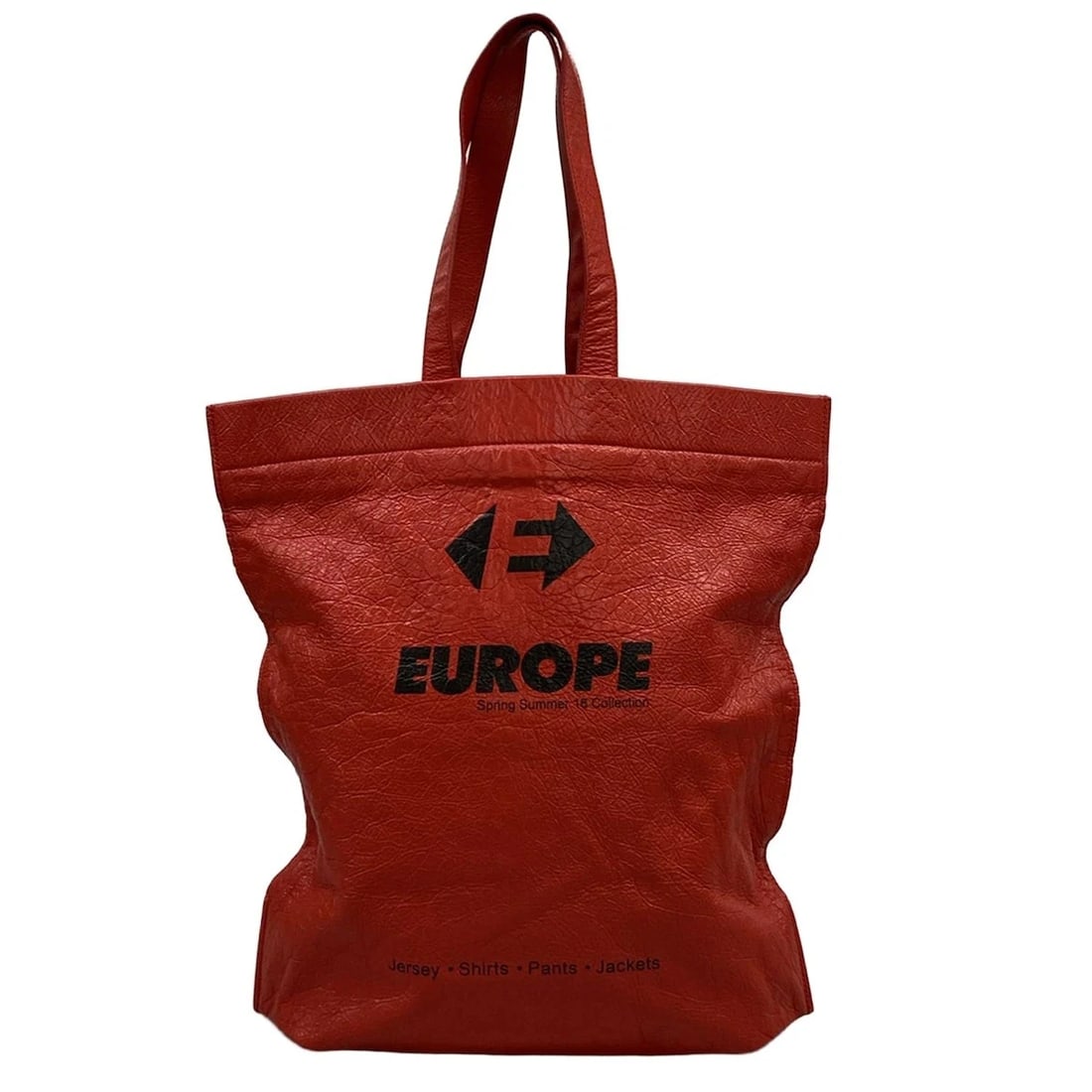BALENCIAGA SUPERMARKET SHOPPER RED BLACK LEATHER UNISEX TOTE BAG: BALENCIAGA Supermarket Shopper Red Black Leather Unisex Tote Bag Brand: BALENCIAGA Type/Style: Tote Bag Material: Exterior Material Leather Color: Exterior Color Red, Black Size: Height : 18.9 inch (4