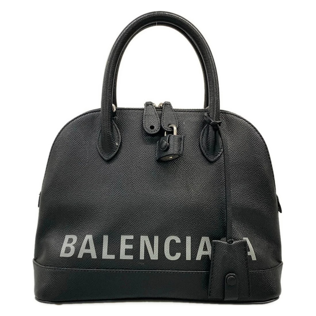 BALENCIAGA VILLE TOP HANDLE BLACK LIGHT GRAY LEATHERHANDBAG (1 of 12)