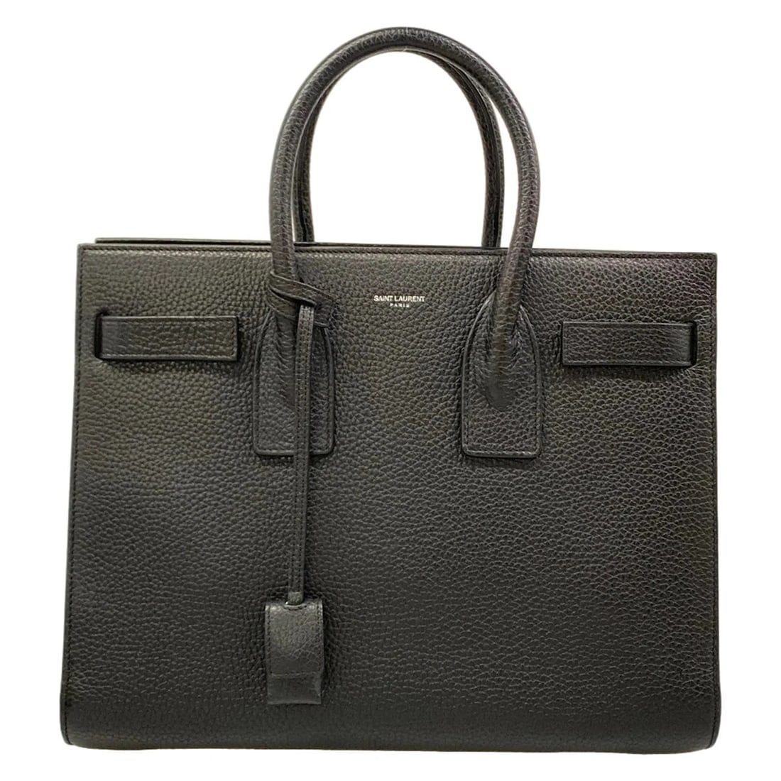 SAINT LAURENT PARIS SAC DE JULES SMALL BLACK LEATHERTOTE BAG (1 of 10)
