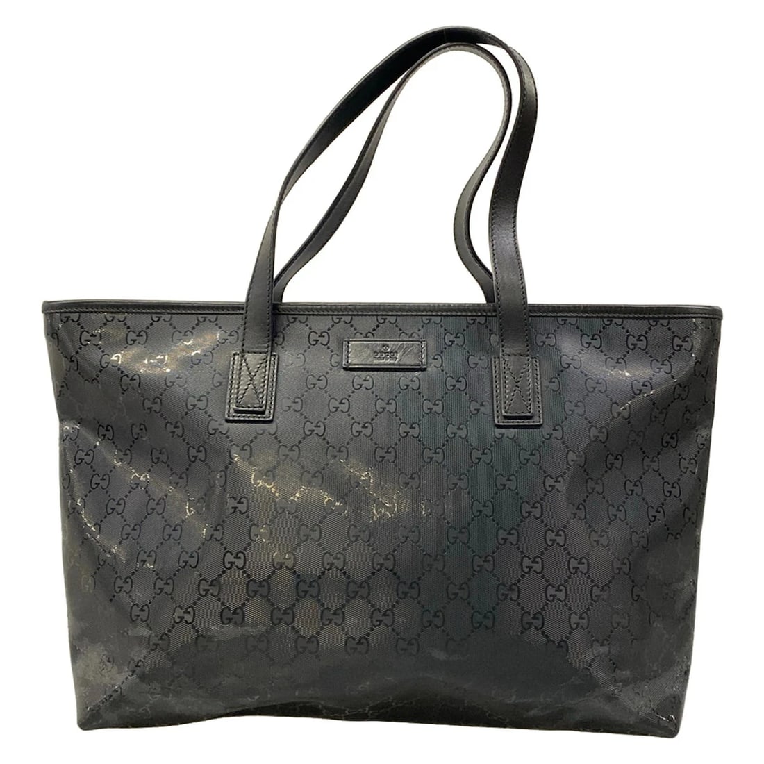 GUCCI IMPRIME BLACK PVC LEATHER SHOULDER BAG (1 of 9)