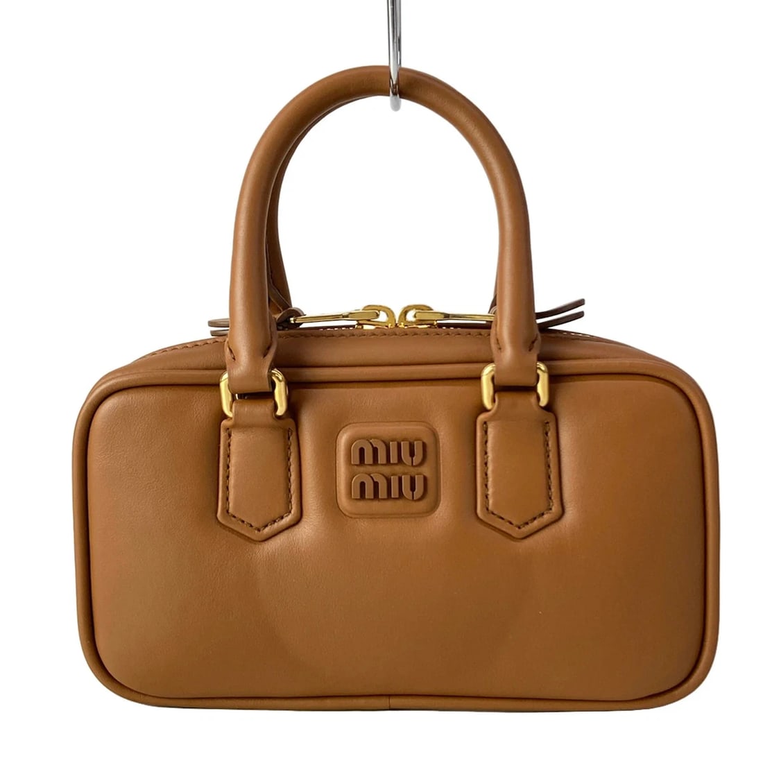 MIUMIU ARKADY BROWN LEATHER HANDBAG (1 of 9)
