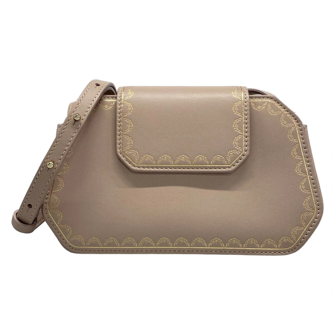 CARTIER GARLAND DE CARTIER NANO BAG PINK BEIGE LEATHER SHOULDER BAG: Cartier Garland de Cartier Nano Bag Pink Beige Leather Shoulder Bag Brand: Cartier Type/Style: Shoulder Bag Material: Exterior Material Leather Color: Exterior Color Pink Beige Size: Height : 5.12 inc