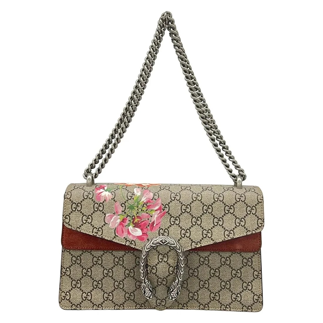 GUCCI DIONYSUS/GG BLOOMS BEIGE BORDEAUX SHOULDER BAG (1 of 10)