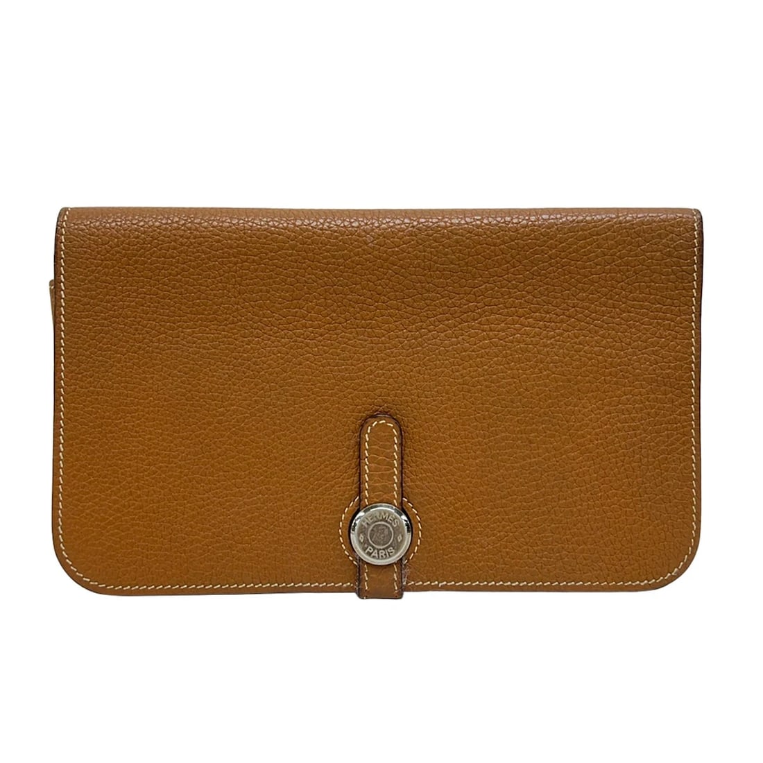 HERMES DOGON GMGOLD TOGO SQUARE I LONG WALLET (1 of 4)