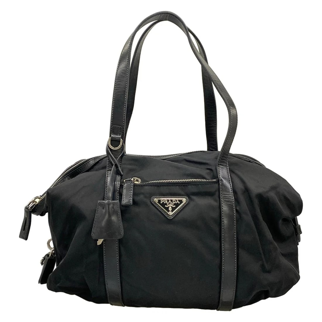 PRADA BR3248 BLACK NYLON LEATHER SHOULDER BAG: PRADA BR3248 Black Nylon Leather Shoulder Bag Brand: PRADA Type/Style: Shoulder Bag Material: Exterior Material Nylon, Leather Color: Exterior Color Black Size: Height : 11.22 inch (28.5 cm) Width : 1