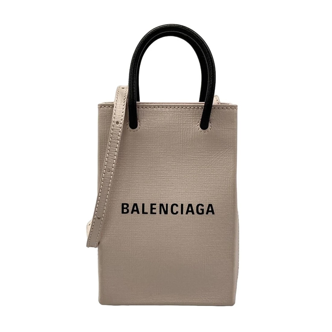 BALENCIAGA SHOPPING PHONE HOLDER LIGHT PINK BLACK LEATHER SHOULDER BAG: BALENCIAGA Shopping Phone Holder Light Pink Black Leather Shoulder Bag Brand: BALENCIAGA Type/Style: Shoulder Bag Material: Exterior Material Leather Color: Exterior Color Light Pink, Black Size: Heig
