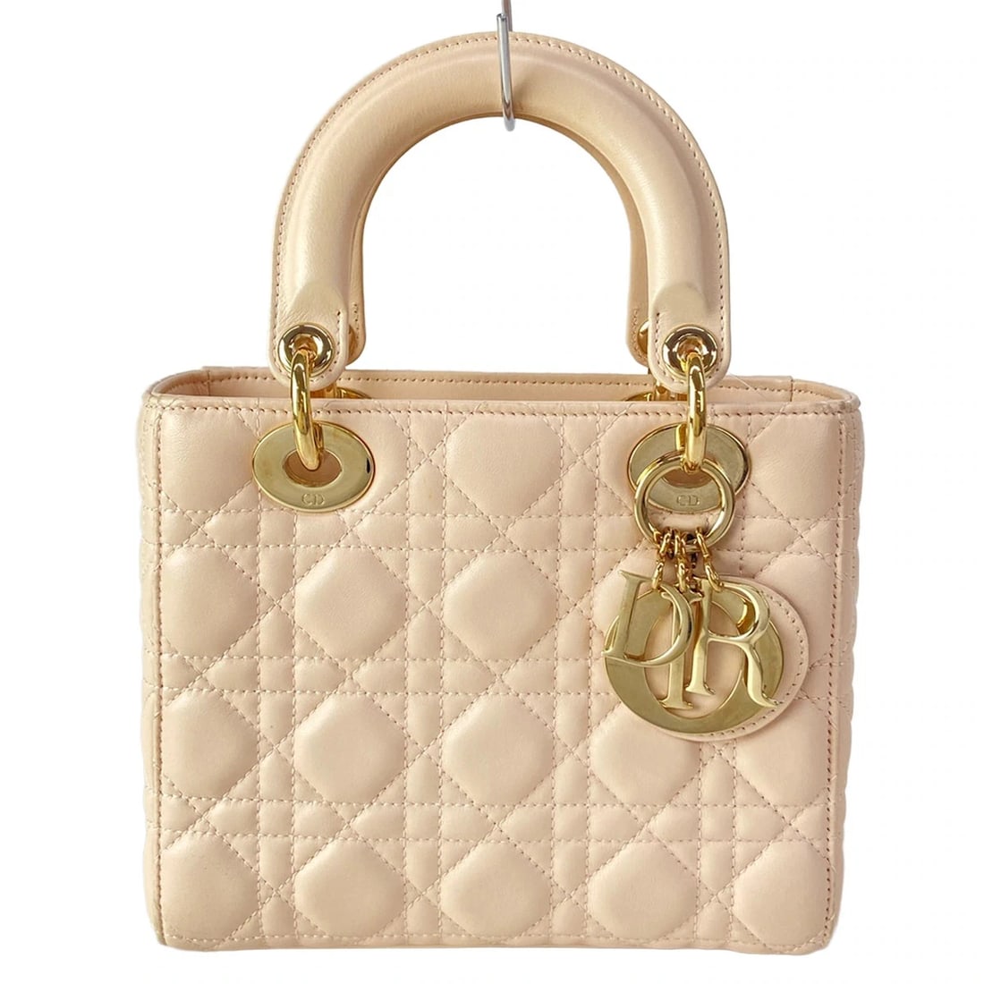 DIOR/CHRISTIAN SMALL LIGHT PINK LAMBSKIN HANDBAG (1 of 9)