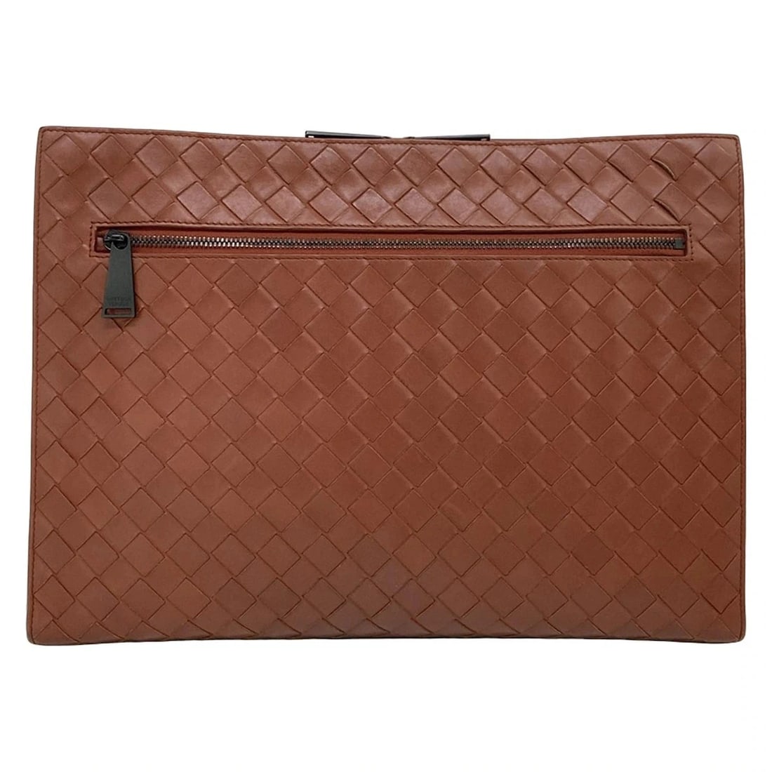 BOTTEGA VENETA INTRECCIATOBROWN LEATHER CLUTCH BAG (1 of 10)