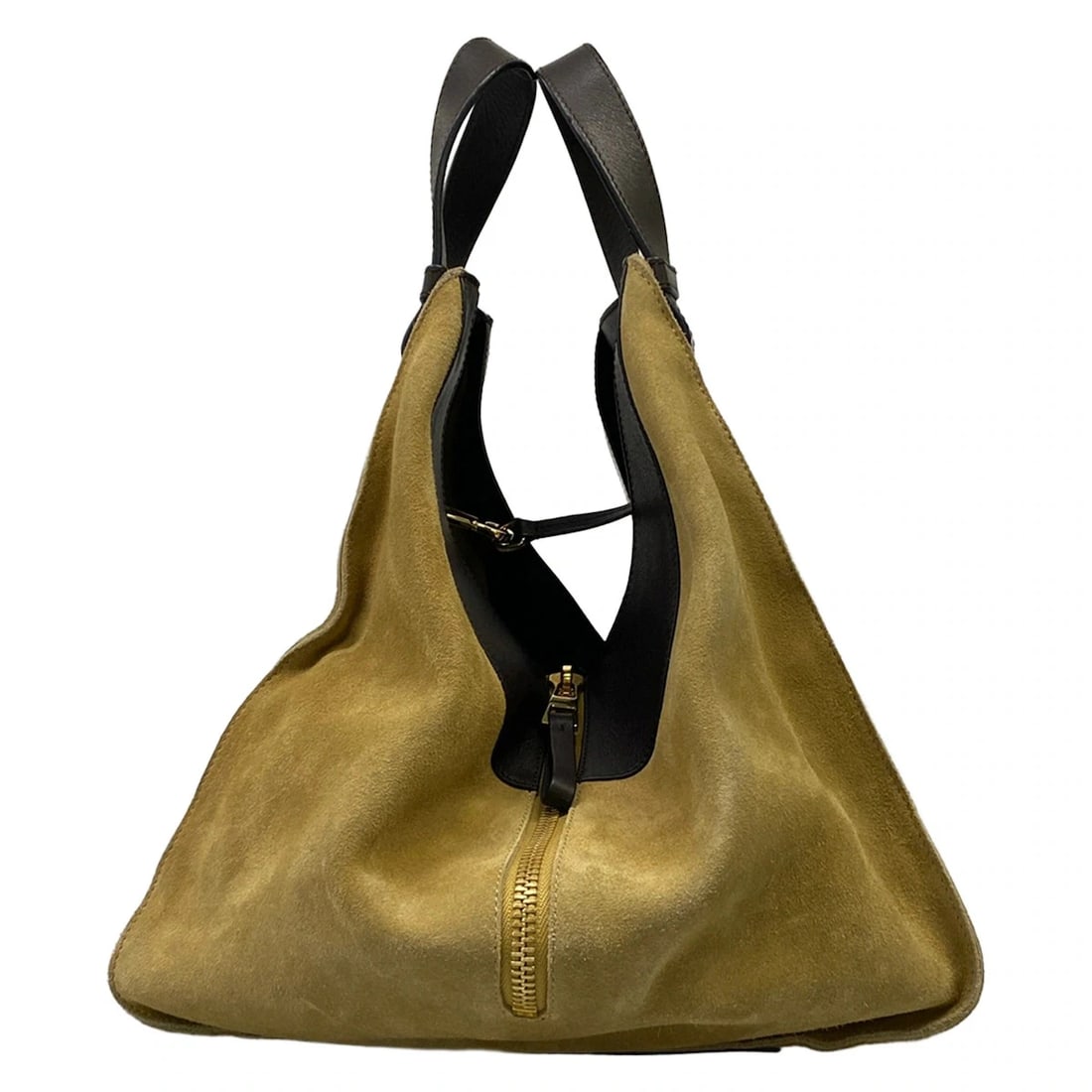 LOEWE HAMMOCK DRAWSTRING BAG MEDIUM BEIGE DARK BROWN - 2
