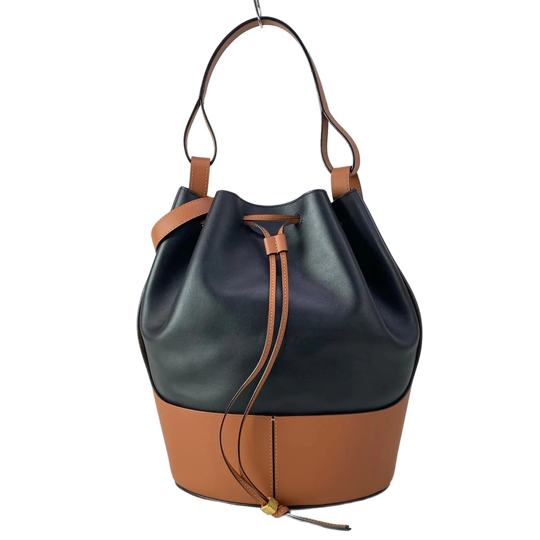 LOEWE BALLOON BAG LARGE BLACK BROWN NAPPA CALF CALFSHOULDER BAG (1 of 10)