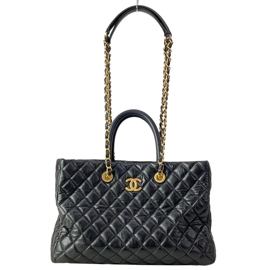 CHANEL MATELASSE BLACK CALF SHOULDER BAG: CHANEL Matelasse Black Calf Shoulder Bag Brand: CHANEL Type/Style: Shoulder Bag Material: Exterior Material Calf Color: Exterior Color Black Size: Height : 7.87 inch (20 cm) Width : 11.81 inch (30 cm)