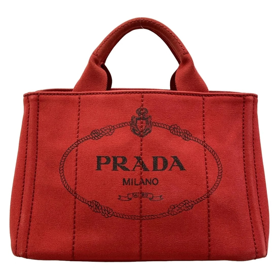 PRADA CANAPA RED CANVASWOMEN'S TOTE BAG: PRADA Canapa Red CanvasWomen's Tote Bag Brand: PRADA Type/Style: Tote Bag Material: Exterior Material Canvas Color: Exterior Color Red Size: Height : 7.48 inch (19 cm) Width : 11.81 inch (30 cm) Depth