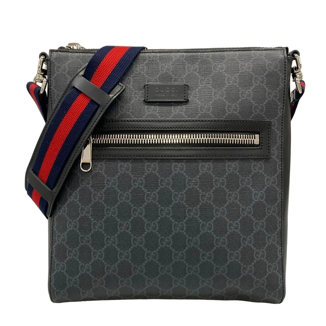 GUCCI GG PLUS/GG SUPREME GRAY PVC LEATHER SHOULDER BAG: GUCCI GG Plus/GG Supreme Gray PVC Leather Shoulder Bag Brand: GUCCI Type/Style: Shoulder Bag Material: Exterior Material PVC, Leather Color: Exterior Color Dark Gray, Gray Size: Height : 11.61 inch (2