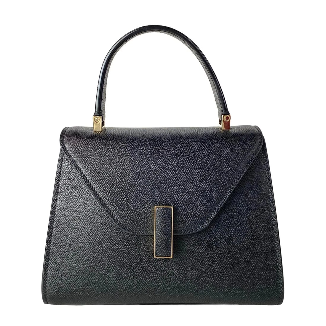 VALEXTRA MINI ISIDE HANDBAG: Valextra Mini Iside Handbag Brand: Valextra Type/Style: Handbag Material: Exterior Material Soft Calf Leather Color: Exterior Color Black Size: Height : 6.3 inch (16 cm) Width : 8.46 inch (21.5 cm)