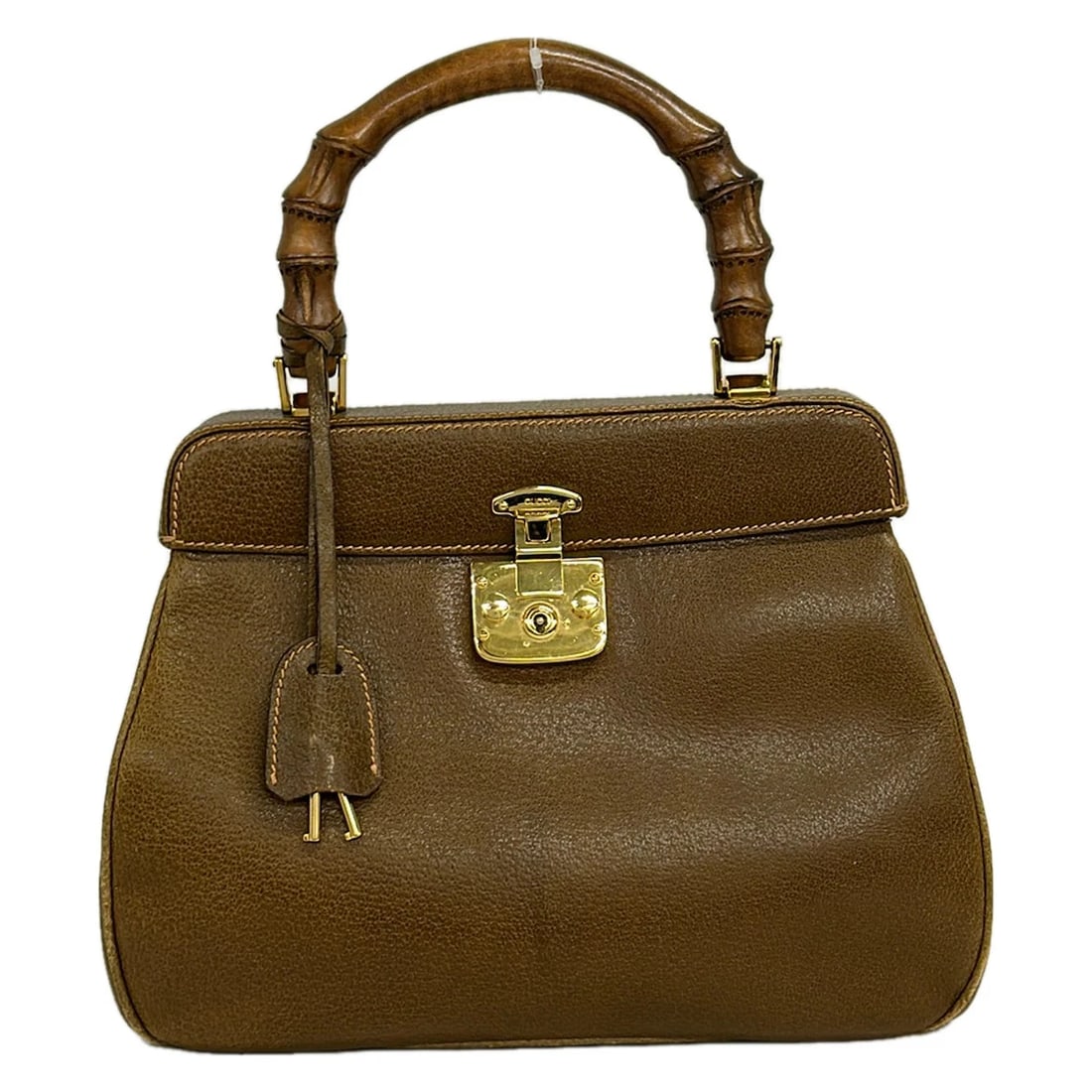 GUCCI LADY ROCK/BAMBOO DARK BROWN LEATHER WOOD HANDBAG: GUCCI Lady Rock/Bamboo Dark Brown Leather Wood Handbag Brand: GUCCI Type/Style: Handbag Material: Exterior Material Leather, Wood Color: Exterior Color Dark Brown Size: Height : 8.46 inch (21.5 cm) Wi