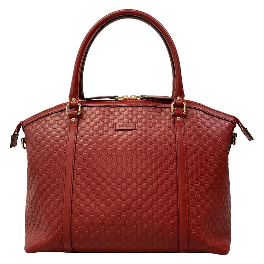 GUCCI MICRO GUCCISSIMA RED LEATHER HANDBAG: GUCCI Micro Guccissima Red Leather Handbag Brand: GUCCI Type/Style: Handbag Material: Exterior Material Leather Color: Exterior Color Red Size: Height : 10.63 inch (27 cm) cidth : 12.99 inch" (33 cm) 