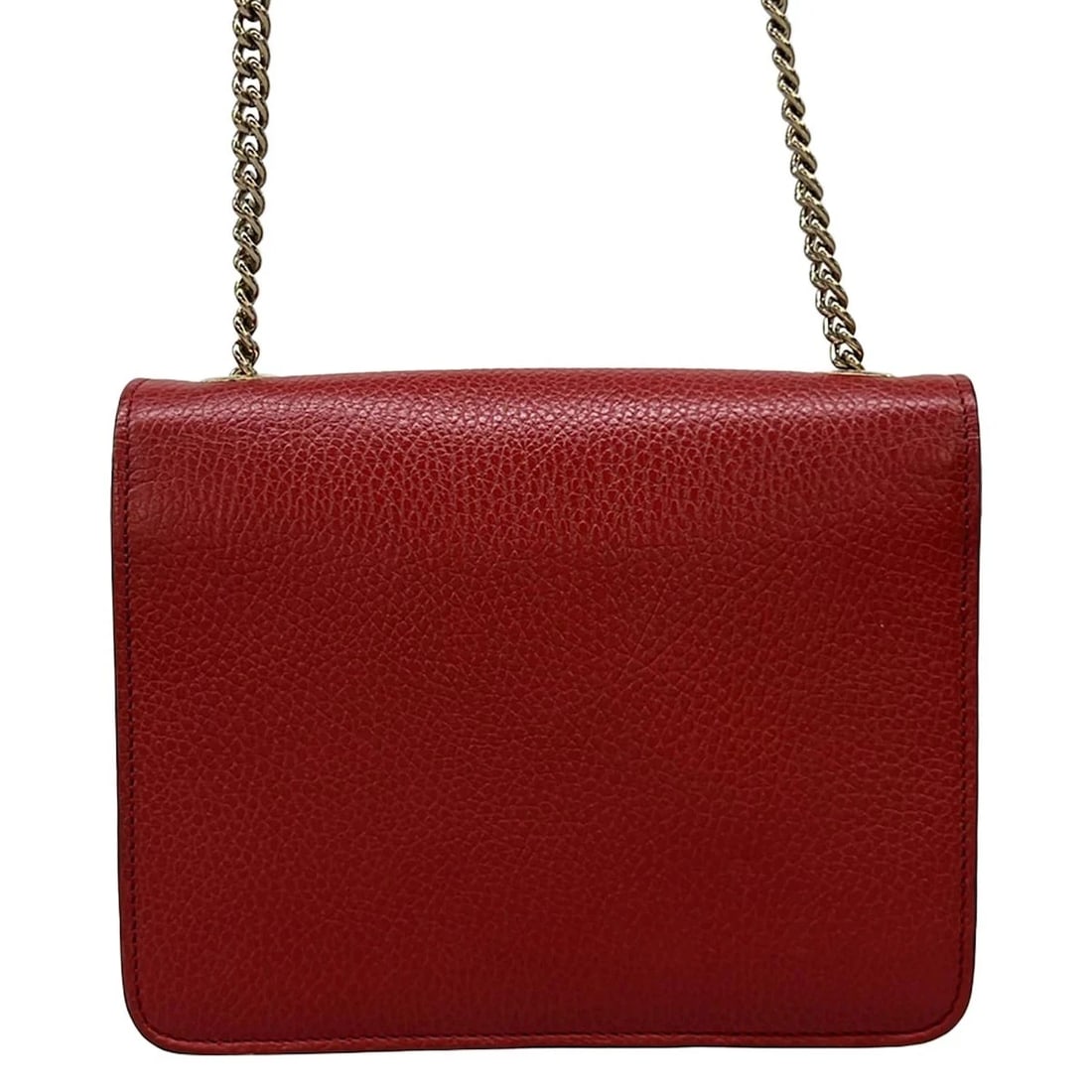 GUCCI INTERLOCKING RED LEATHER SHOULDER BAG - 3