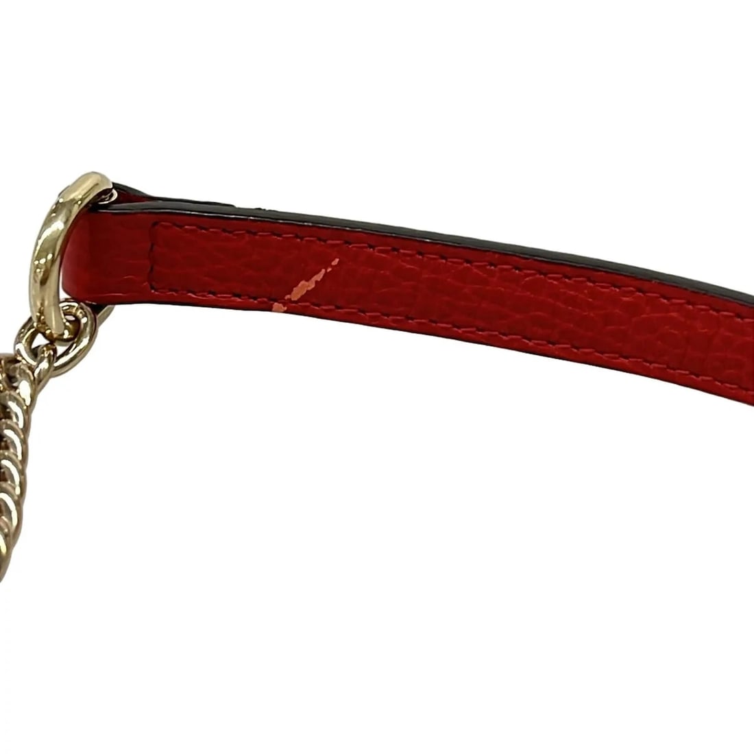 GUCCI INTERLOCKING RED LEATHER SHOULDER BAG - 7