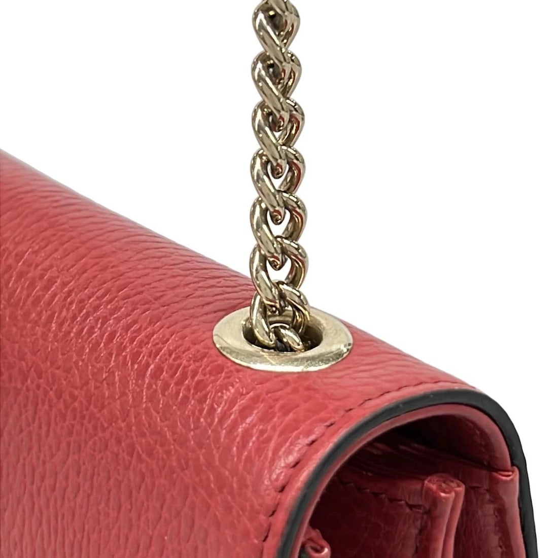 GUCCI INTERLOCKING RED LEATHER SHOULDER BAG - 8