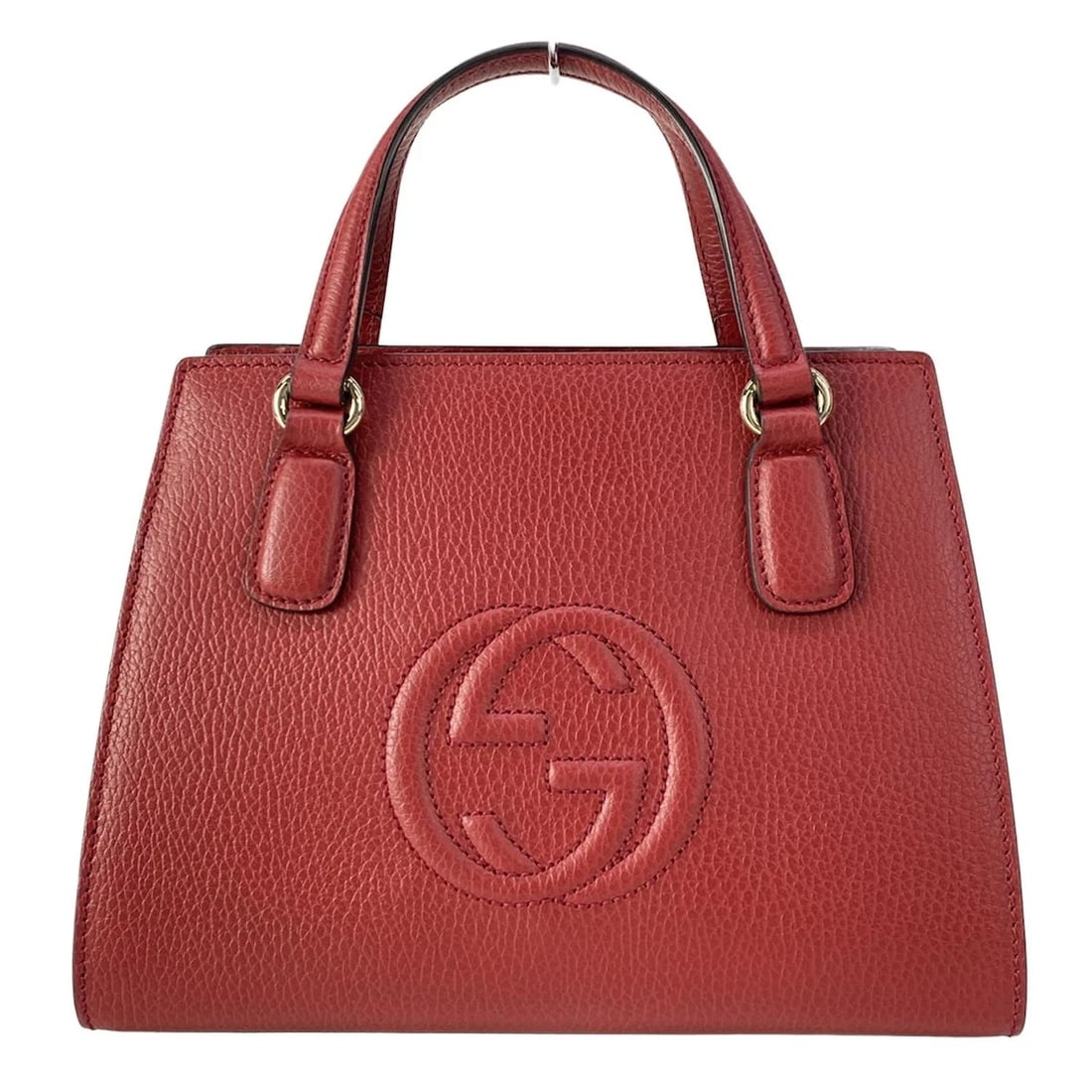 GUCCI SOHO RED LEATHER HANDBAG: GUCCI Soho Red Leather Handbag Brand: GUCCI Type/Style: Handbag Material: Exterior Material Leather Color: Exterior Color Red Size: Height : 7.48 inch (19 cm) Width : 10.04 inch (25.5 cm) Depth : 4.72