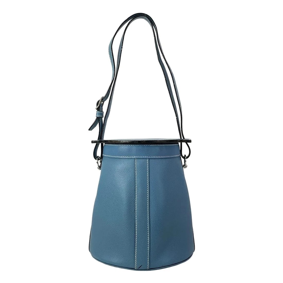 HERMES FARMING PM BLUE JEAN VEAU EPSOM SHOULDER BAG (1 of 8)