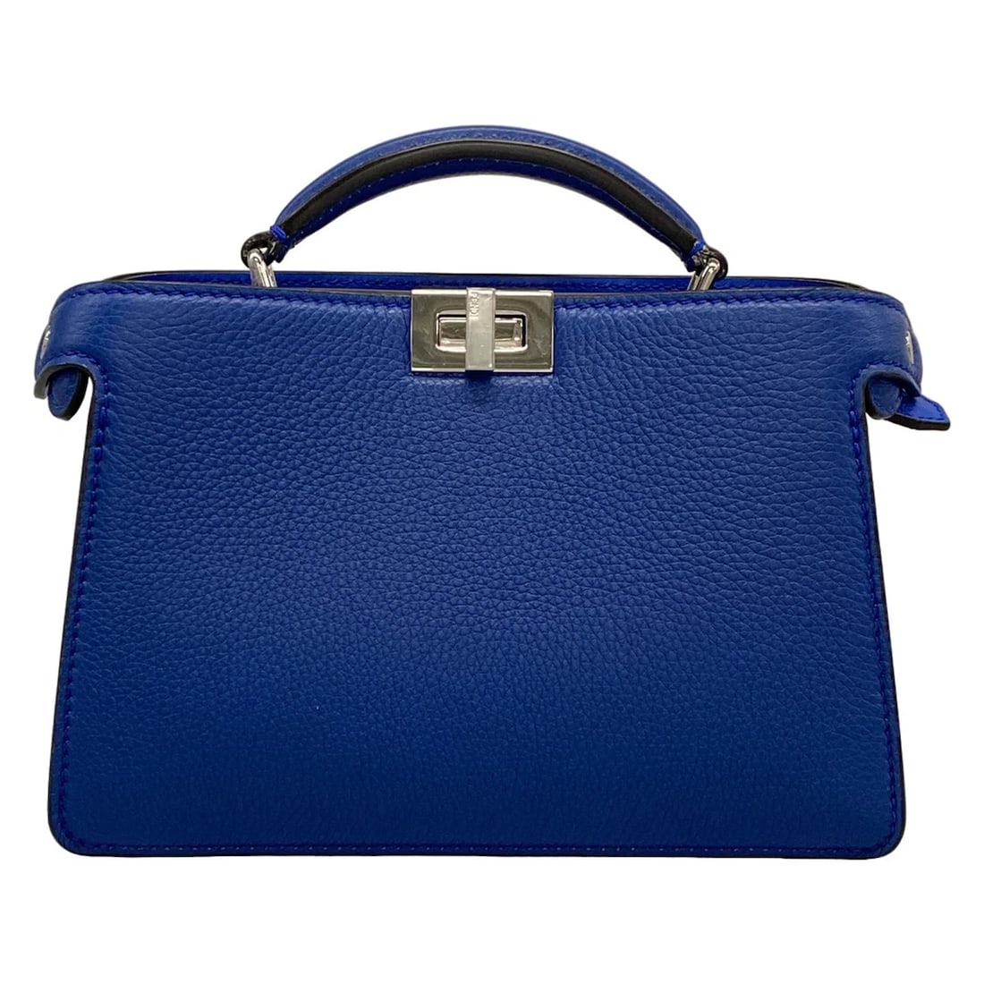 FENDI PEEKABOO NAVY BLUE FULL GRAIN LEATHERHANDBAG: FENDI Peekaboo Navy Blue Full Grain LeatherHandbag Brand: FENDI Type/Style: Handbag Material: Exterior Material Full Grain Leather Color: Exterior Color Navy Blue Size: Height : 5.51 inch (14 cm) Widt