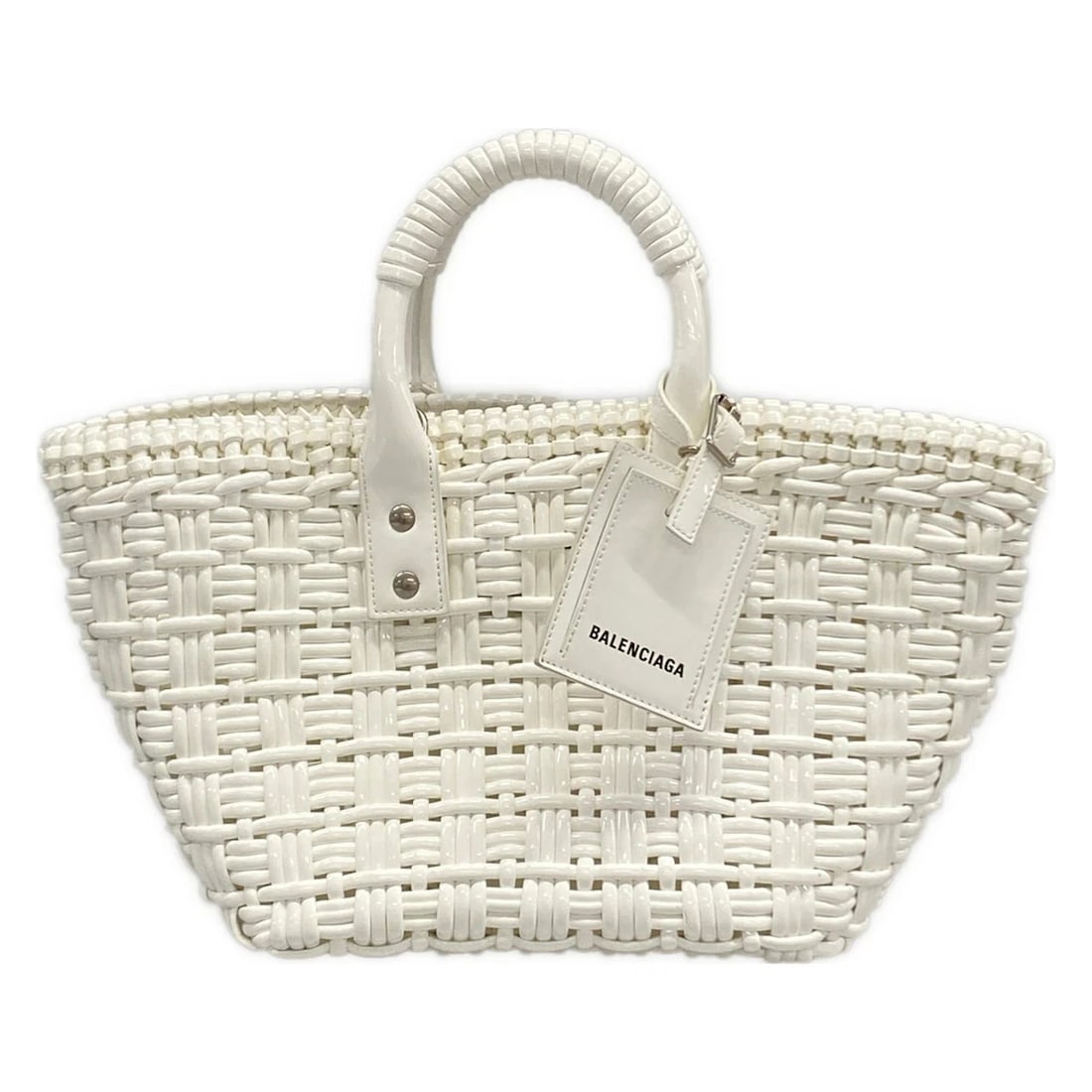 BALENCIAGA BISTRO WHITE COTTON TOTE BAG (1 of 12)