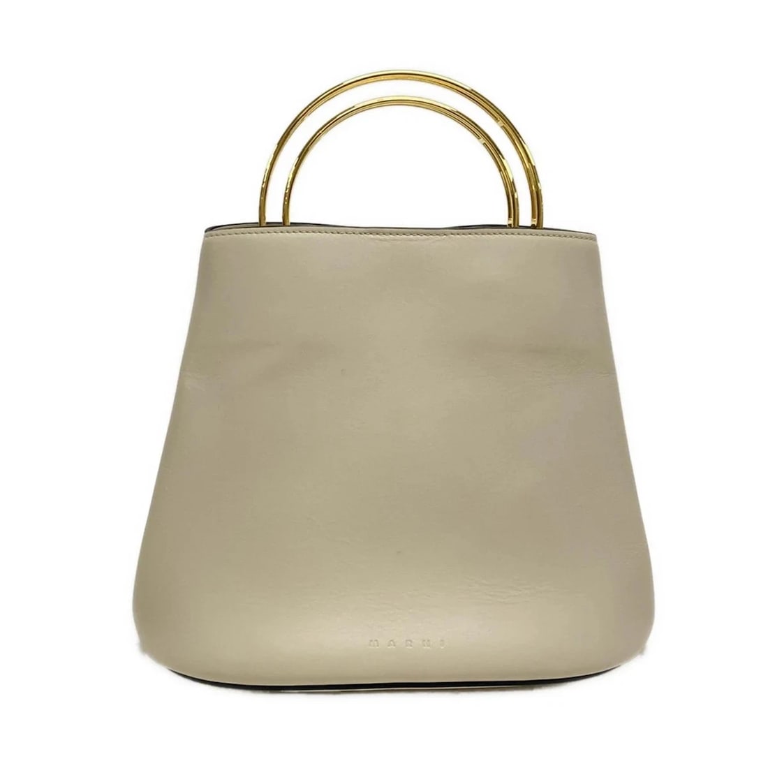 MARNI PANNIER BEIGE LEATHER HANDBAG (1 of 9)