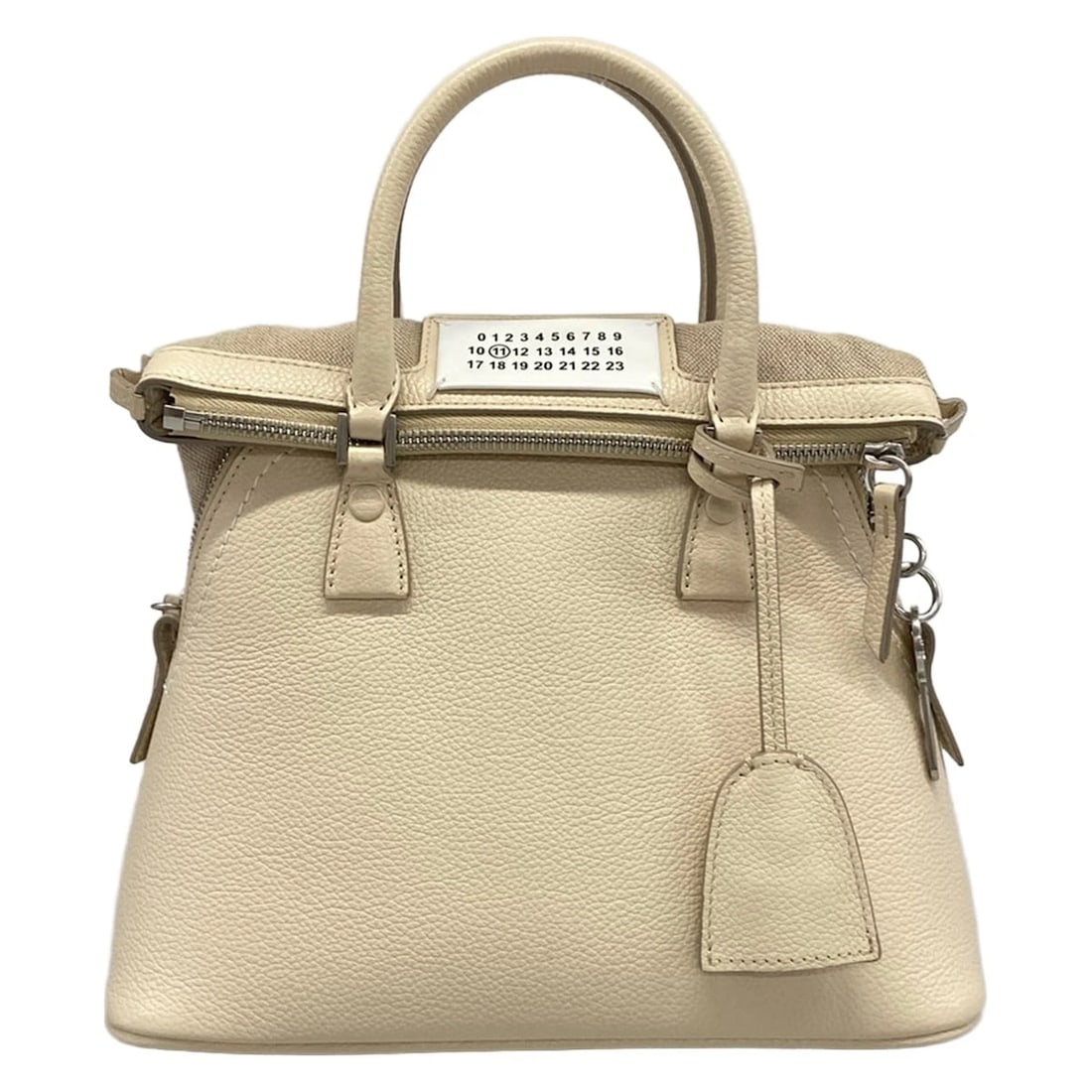 MAISON MARGIELA 5AC MINI BEIGE LEATHER HANDBAG: Maison Margiela 5AC Mini Beige Leather Handbag Brand: Maison Margiela Type/Style: Handbag Material: Exterior Material Leather Color: Exterior Color Beige Size: Height : 7.87 inch (20 cm)10.24 inch (26