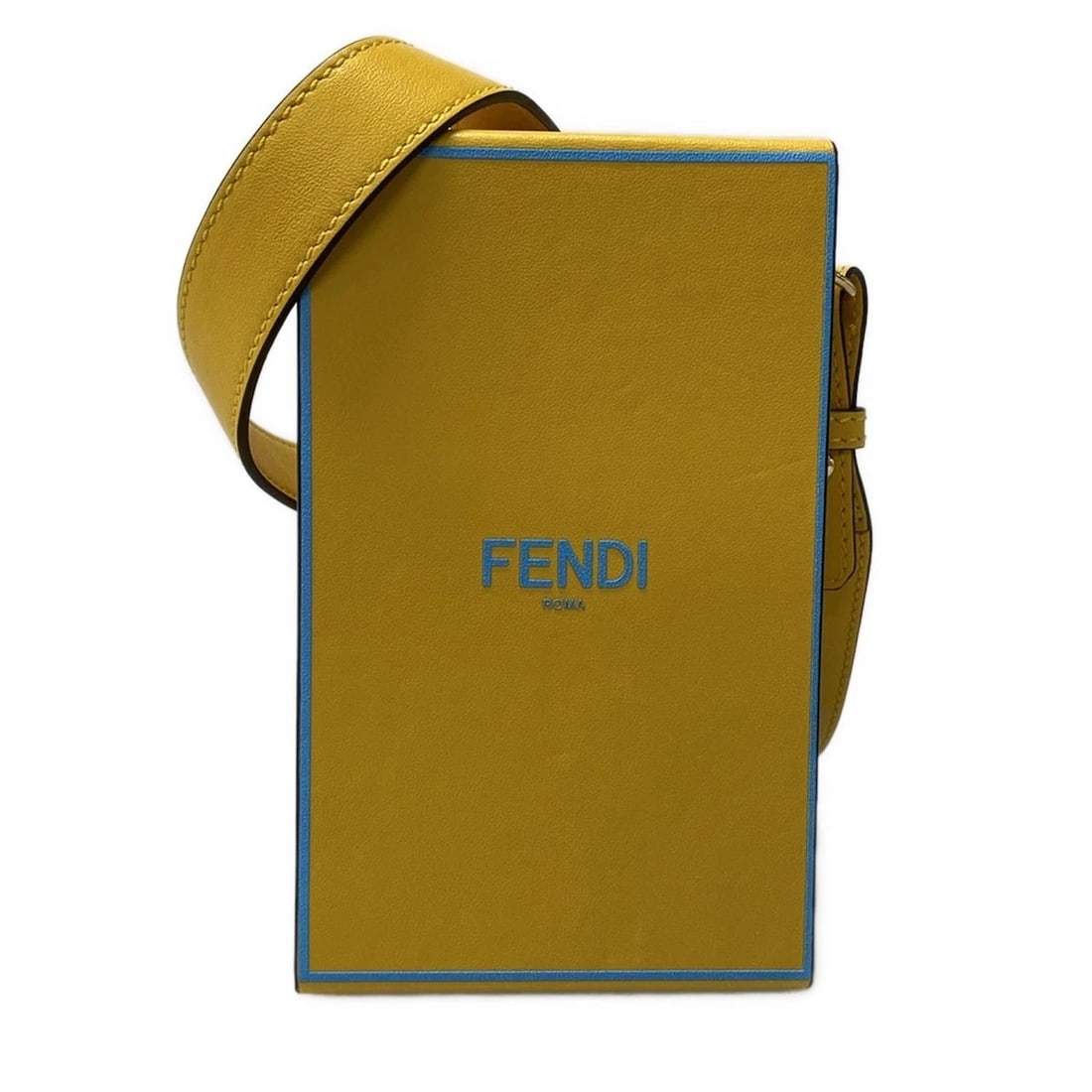 FENDI FENDI PACK YELLOW LIGHT BLUE LEATHER SHOULDER BAG (1 of 9)