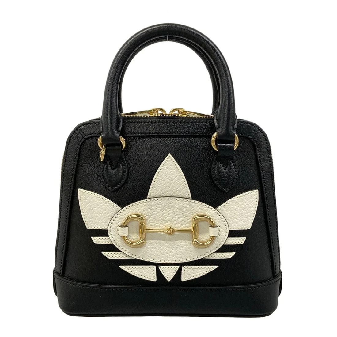 GUCCI BLACK WHITE LEATHERWOMEN'S HANDBAG: GUCCI Black White LeatherWomen's Handbag Brand: GUCCI Type/Style: Handbag Material: Exterior Material Leather Color: Exterior Color Black, White Size: Height : 7.28 inch (18.5 cm) Width : 6.3 inch (16