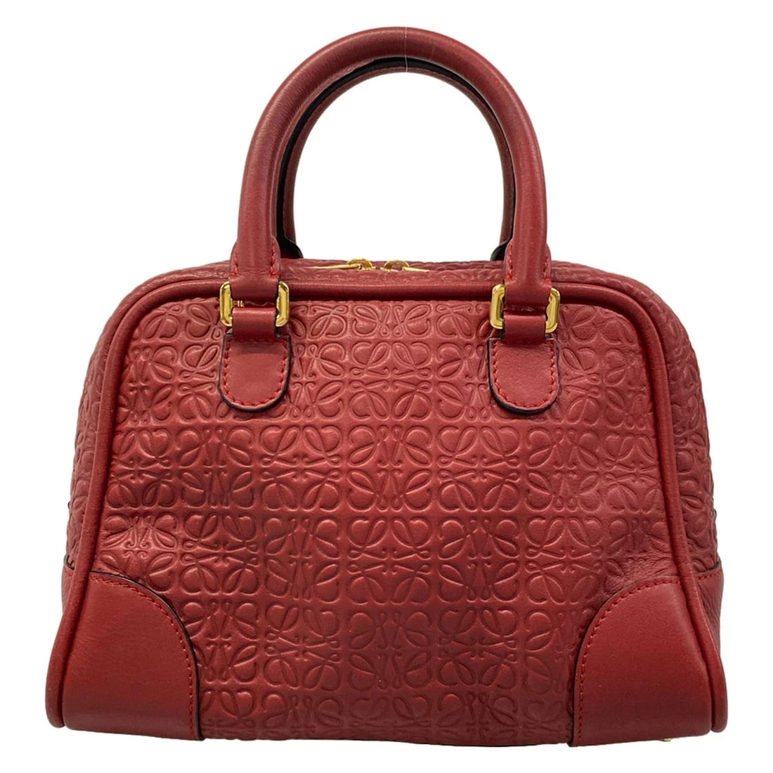 LOEWE AMAZONA 75 RED LEATHER HANDBAG: LOEWE Amazona 75 Red Leather Handbag Brand: LOEWE Type/Style: Handbag Material: Exterior Material Leather Color: Exterior Color Red Size: Height : 6.69 inch (17 cm) Width : 7.87 inch (20 cm)9.06 inch 