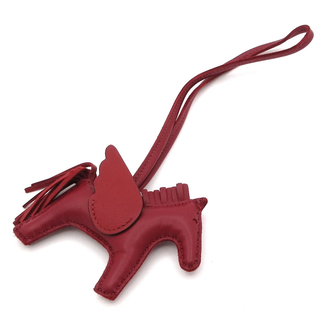 HERMES RODEO CHARM PEGASUS ROUGE GRENAT AGNEAU BAG CHARM (1 of 3)