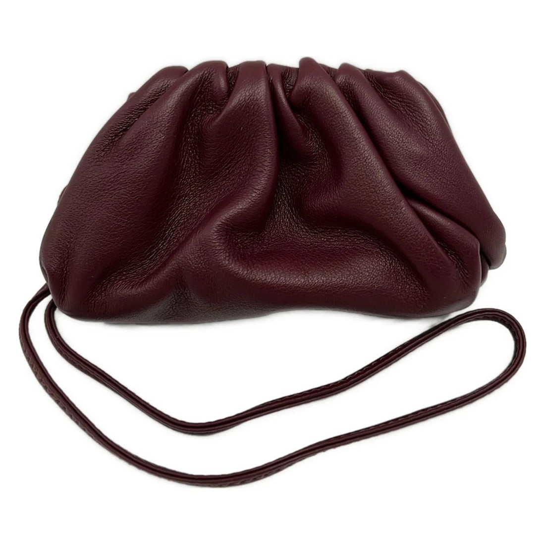 BOTTEGA VENETA THE POUCHBORDEAUX LEATHER COIN CASE: BOTTEGA VENETA The PouchBordeaux Leather Coin Case Brand: BOTTEGA VENETA Type/Style: Coin Case Material: Exterior Material Leather Color: Exterior Color Bordeaux Size: Height : 2.76 inch (7 cm) Width 