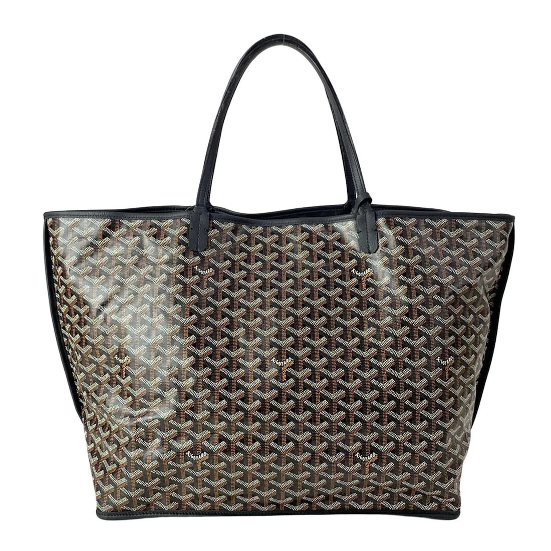 GOYARD ANGE BLACK COATED CANVAS LEATHER TOTE BAG (1 of 9)