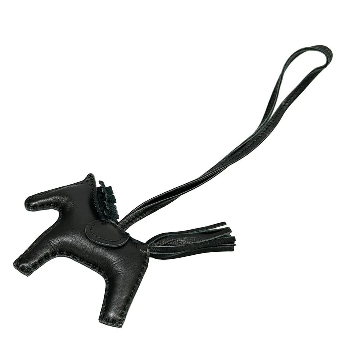 HERMES RODEO CHARM PMBLACK AGNEAU MILO A BAG CHARM: HERMES Rodeo Charm PMBlack Agneau Milo A Bag Charm Brand: HERMES Type/Style: Bag Charm Material: Exterior Material Agneau Milo Color: Exterior Color Black Size: Height*Width : 9.06 inch (23 cm) *