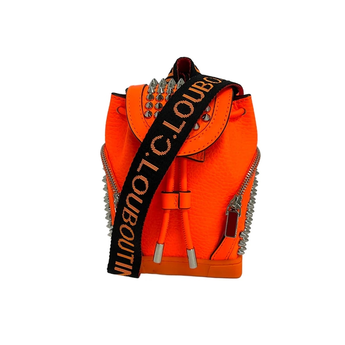 CHRISTIAN LOUBOUTIN ORANGE SILVER BLACK LEATHER RUBBER HARDWARE: CHRISTIAN LOUBOUTIN Orange Silver Black Leather Rubber Hardware Brand: CHRISTIAN LOUBOUTIN Type/Style: Shoulder Bag Material: Exterior Material Leather, Rubber, Hardware Color: Exterior Color Orange,