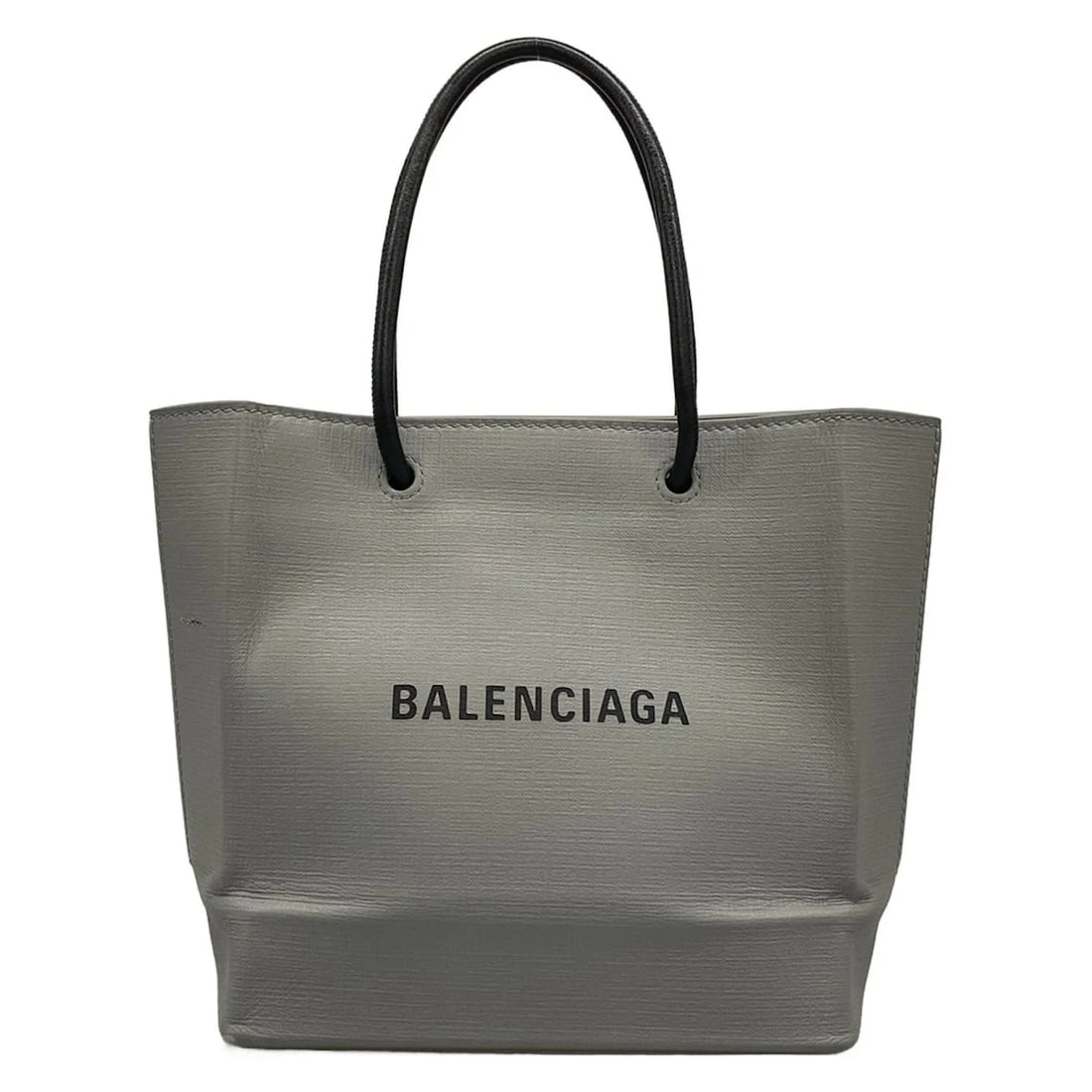BALENCIAGA SHOPPING TOTE GRAY LEATHER UNISEX TOTE BAG: BALENCIAGA Shopping Tote Gray Leather Unisex Tote Bag Brand: BALENCIAGA Type/Style: Tote Bag Material: Exterior Material Leather Color: Exterior Color Gray Size: Height : 7.67 inch(19.5 cm) Width :