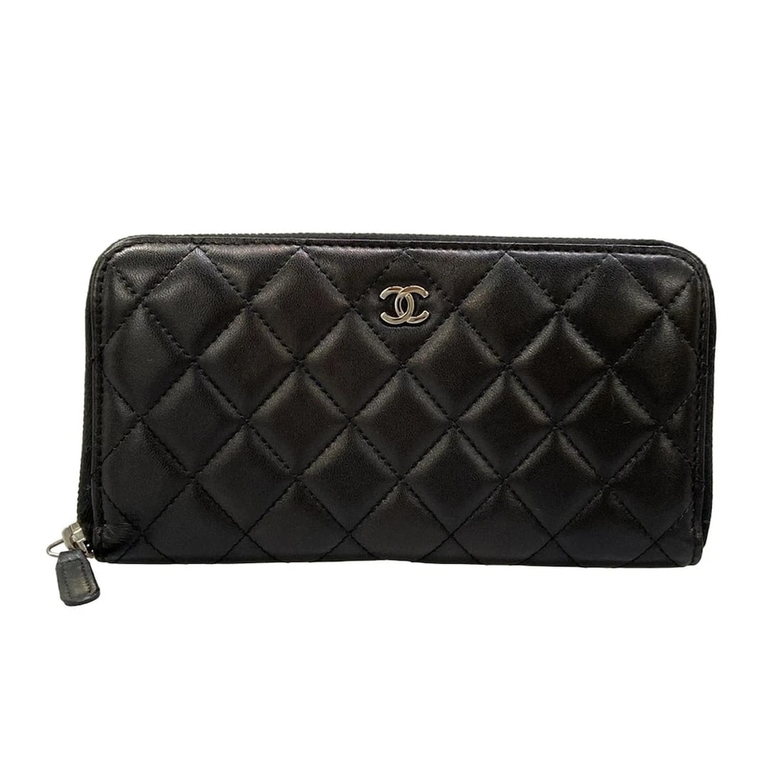 CHANEL MATELASSE BLACK LAMBSKIN LONG WALLET (1 of 7)