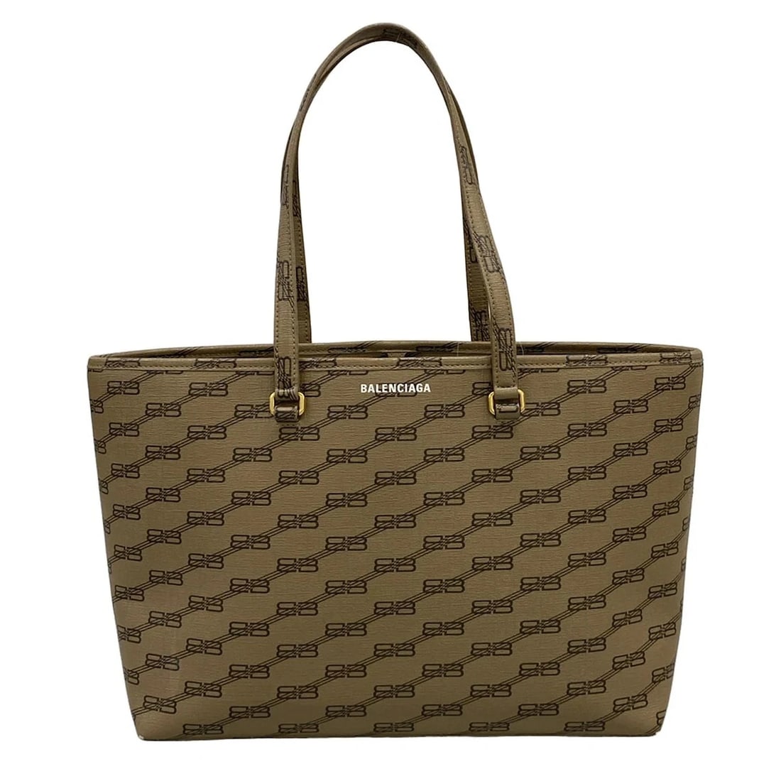 BALENCIAGA BB MONOGRAM SIGNATURE MEDIUM SHOPPER TOTE BAG (1 of 12)